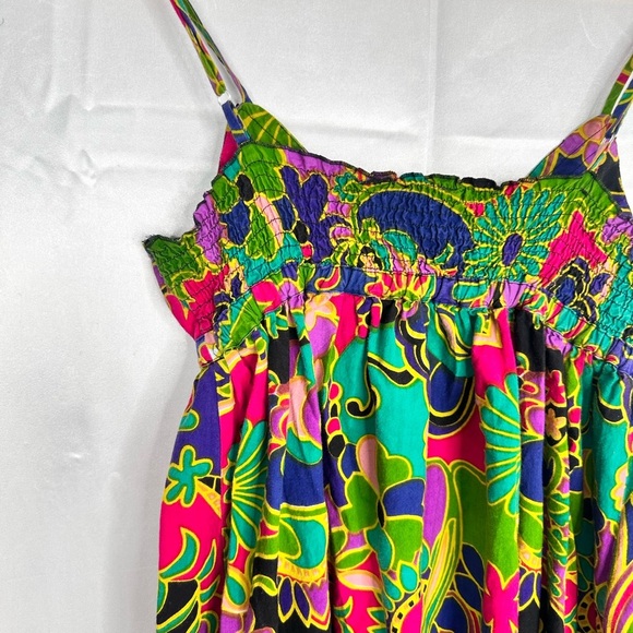 Boho Floral Maxi Dress Bright Multicolor Festival Vacation Style Size Medium ✨ - Picture 9 of 10